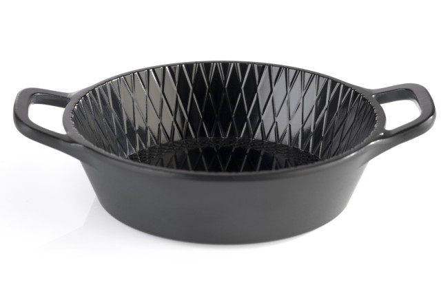 VASSOIO RETTANGOLARE FINGER FOOD NERO con COPERCHIO L