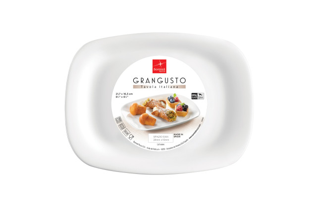 BORMIOLI ROCCO - Grangusto piatto dessert cm 21,7x16,3 bianco  431242FTB121990 - VEMO