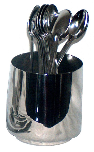 BARINPROGRESS - Spoon holder mini porta cucchiaino Ø cm 8x8,5h in acciaio  inox 501 - VEMO