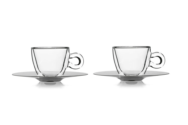 PADERNO WORLD CUISINE - Set 2 tazze espresso doppia parete vetro Ø