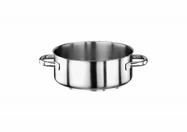 PADERNO WORLD CUISINE - Casseruola bassa 2 maniglie cm 28 Serie 1000 inox h  cm 9,5 Lt 5,8 11009-28 - VEMO