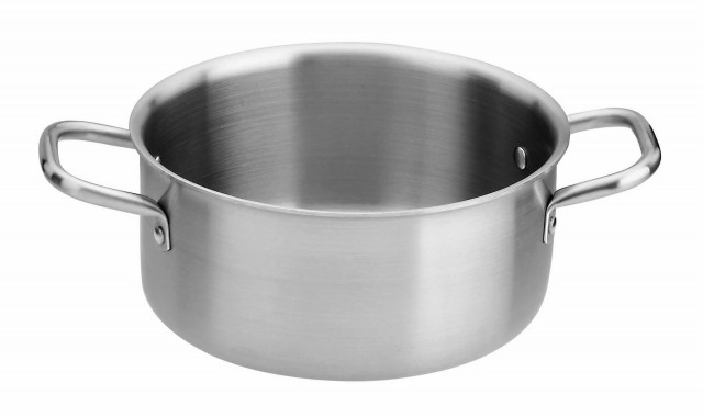 PADERNO WORLD CUISINE - Casseruola alta 2 maniglie cm 24 Serie 2500 3-Ply h  cm 11,5 Lt 5 12507-24 - VEMO