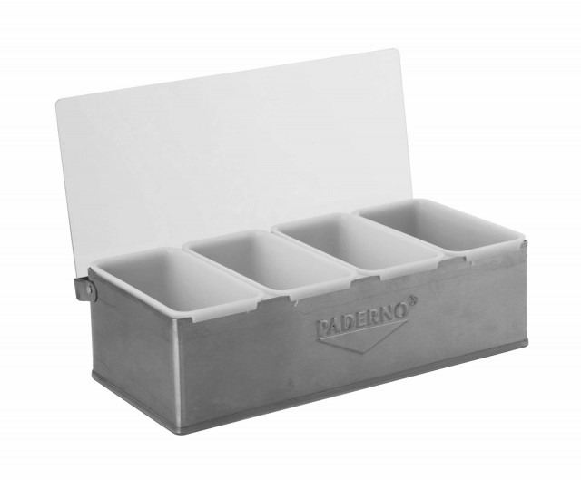 PADERNO WORLD CUISINE - Portaspezie 4 vaschette inox 41782-04 - VEMO