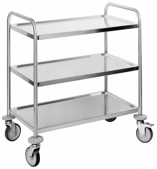 Carrello portavivande in acciaio inox 3 ripiani freni max 150kg Carrello da  cucina : : Casa e cucina