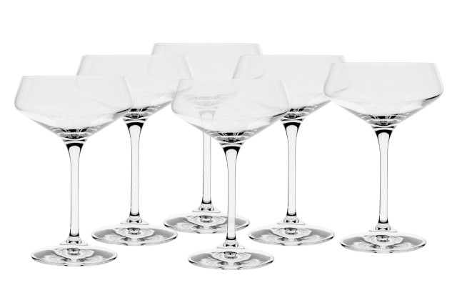 RCR Cristalleria Italiana Aria Collection 6 Piece Crystal Wine Glass Set  (Champagne Coupe (11.25 oz))